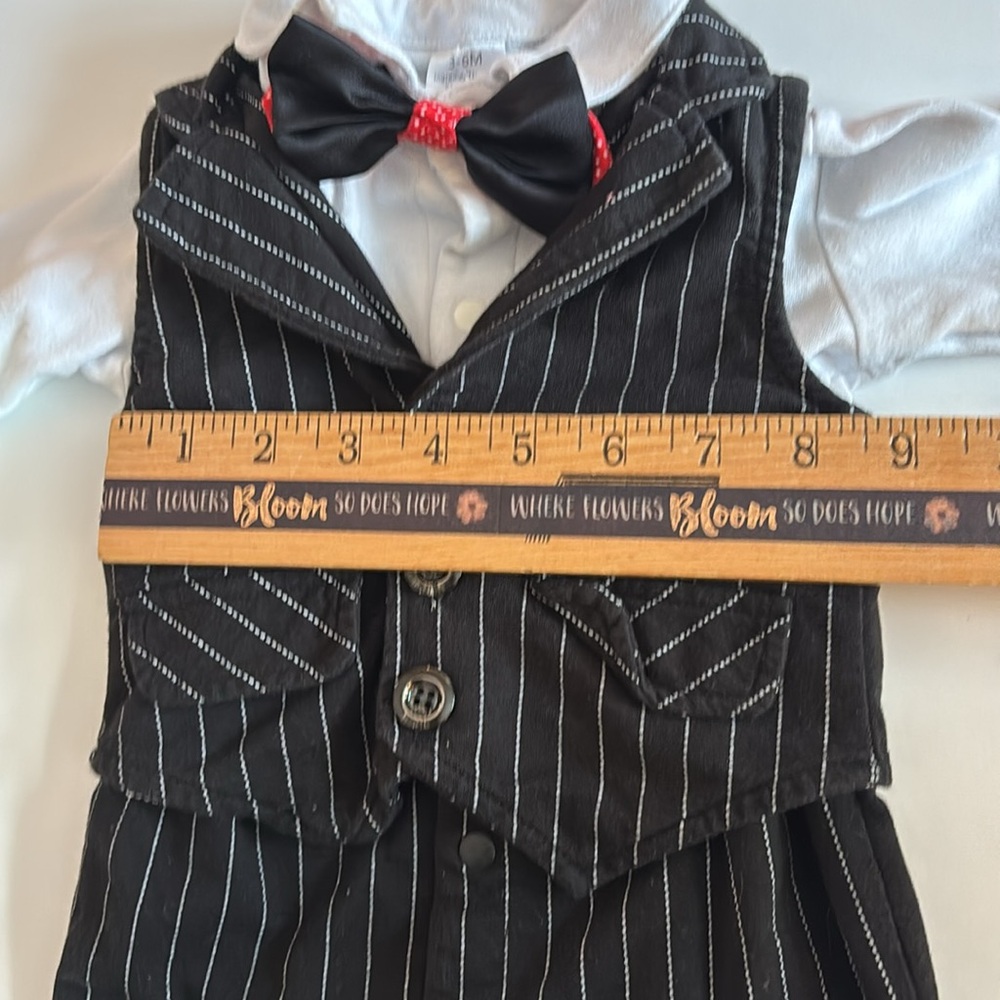 Baby Tux Baby Pinstripes Set 3-6 Month outfit Black and White Baby Tuxedo - Picture 15 of 16